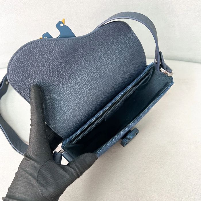 DIOR サドルメッセンジャー mini ネイビー サイズ:19.5x13x4.3cm