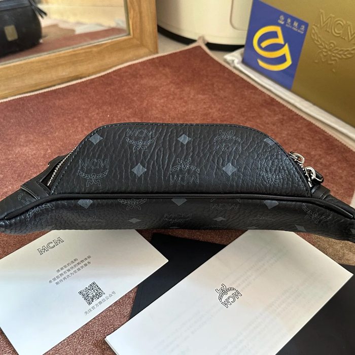 MCM スターク ヴィゼトス ウエストバッグ クラシックプリント ブラック サイズ:34x12cm
