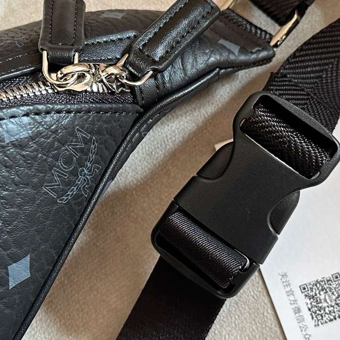 MCM スターク ヴィゼトス ウエストバッグ クラシックプリント ブラック サイズ:34x12cm