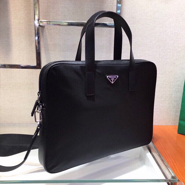 PRADA 2VE368 ナイロンブリーフケース サイズ:36x28cm
