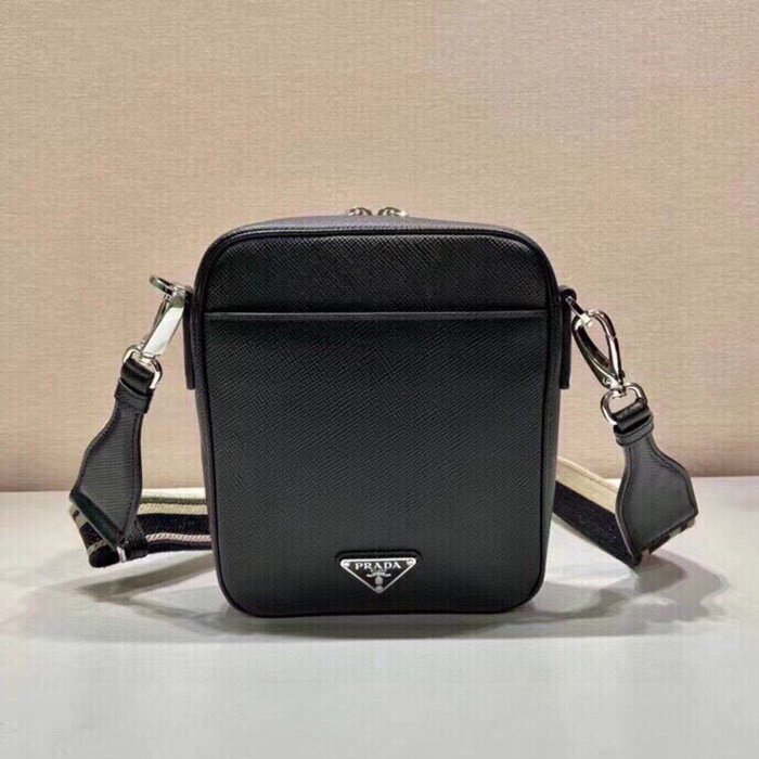 PRADA 2VH154 刺繍テープ斜め掛け サイズ:19x16x5.5cm
