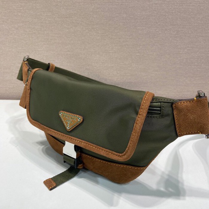 PRADA 2VH176 ナイロンウエストバッグ 麝香緑 サイズ:18x15cm