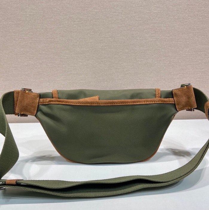 PRADA 2VH176 ナイロンウエストバッグ 麝香緑 サイズ:18x15cm