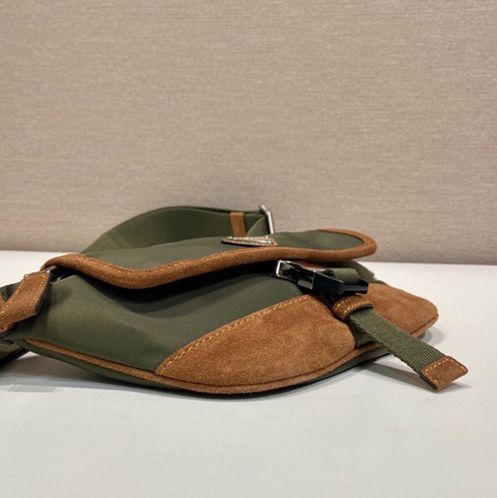 PRADA 2VH176 ナイロンウエストバッグ 麝香緑 サイズ:18x15cm