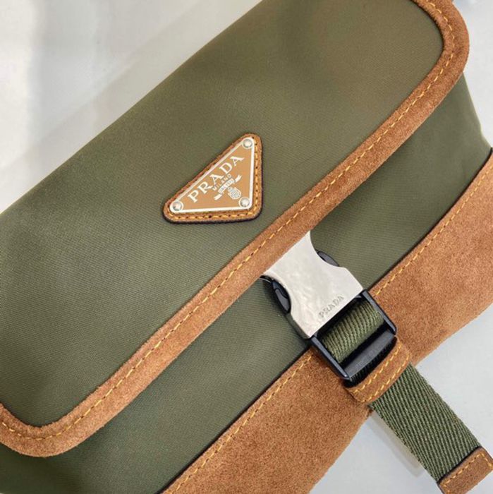 PRADA 2VH176 ナイロンウエストバッグ 麝香緑 サイズ:18x15cm