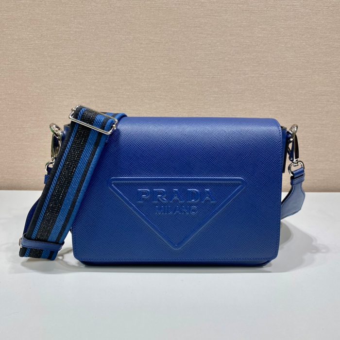 PRADA 2VD046 刺繍テープフラップショルダー サイズ:26x18x6.5cm