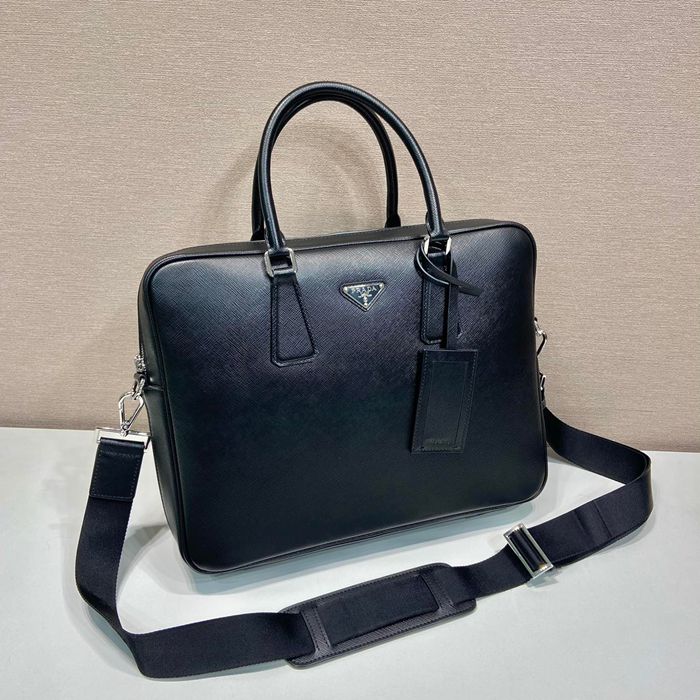 PRADA クラシック0891 ブリーフケース 黒 サイズ:38x29cm