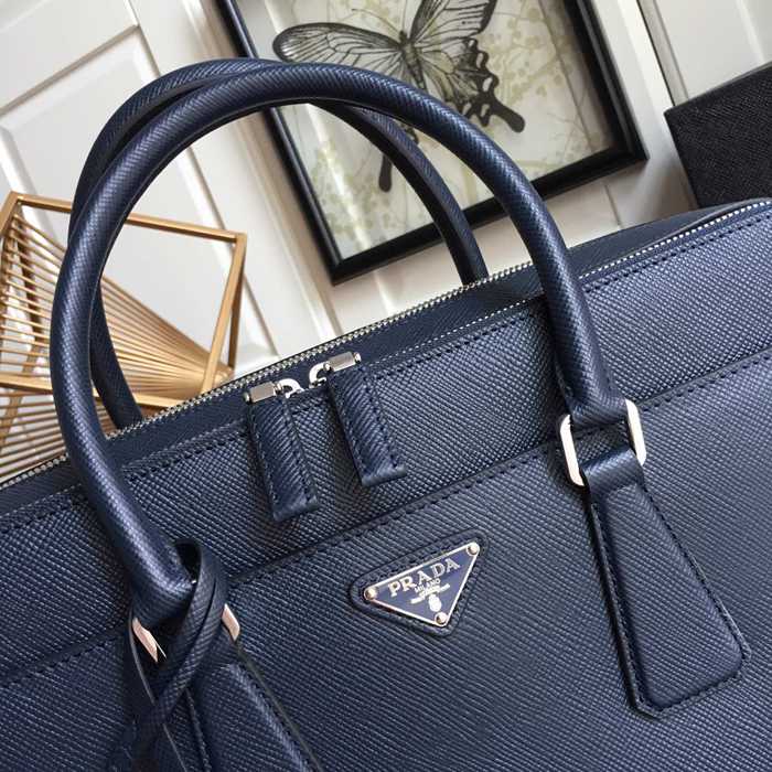 PRADA 最新メンズバッグ 0366B 青 サイズ:36.5x28cm