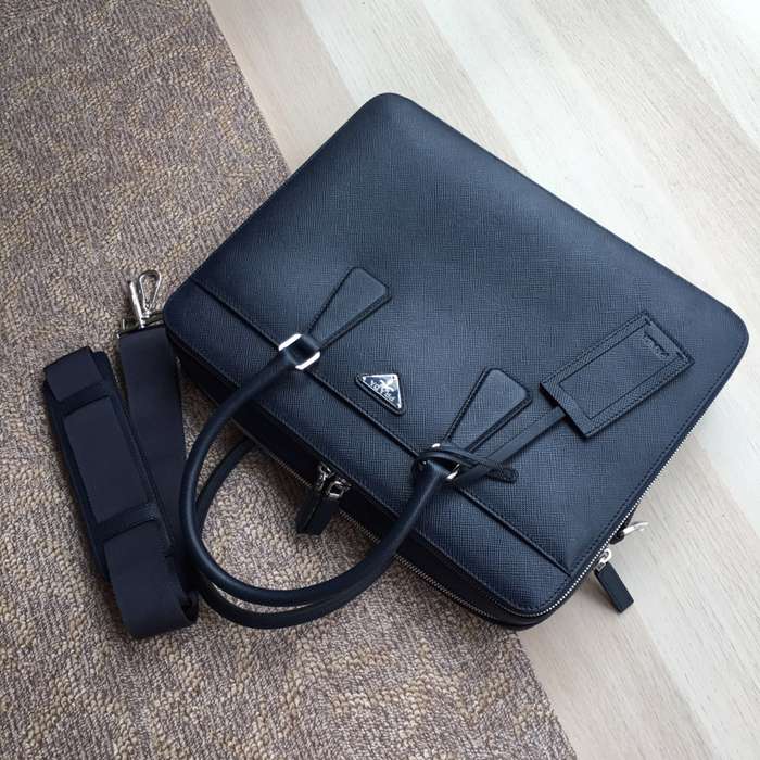 PRADA 最新メンズバッグ 0366B 青 サイズ:36.5x28cm