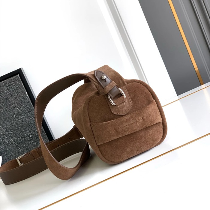 PRADA 2VH188 ボストンハンドバッグ スエード サイズ:24x11x11cm