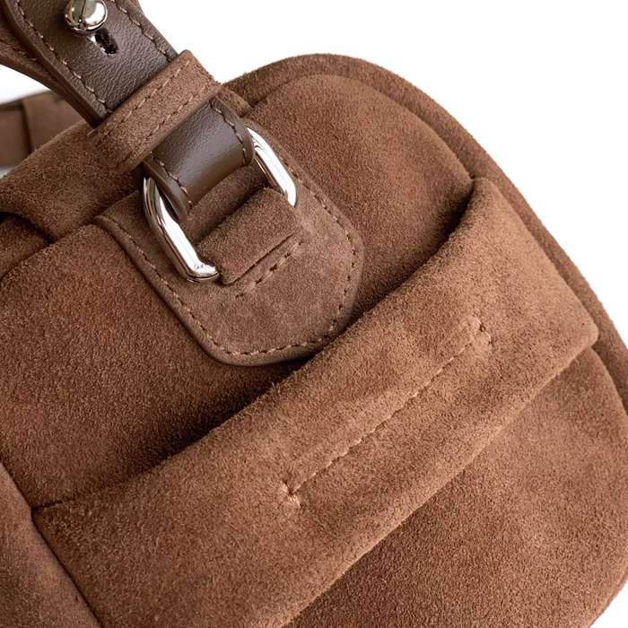 PRADA 2VH188 ボストンハンドバッグ スエード サイズ:24x11x11cm