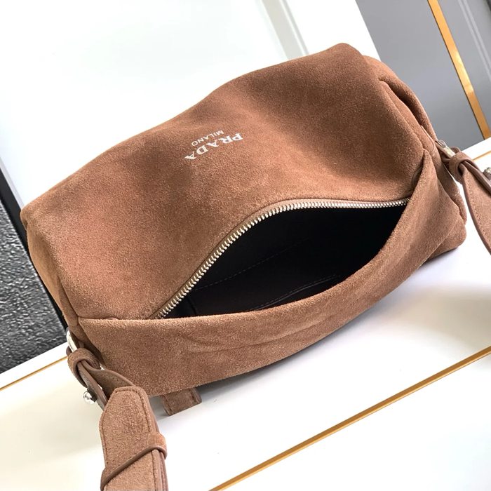 PRADA 2VH188 ボストンハンドバッグ スエード サイズ:24x11x11cm