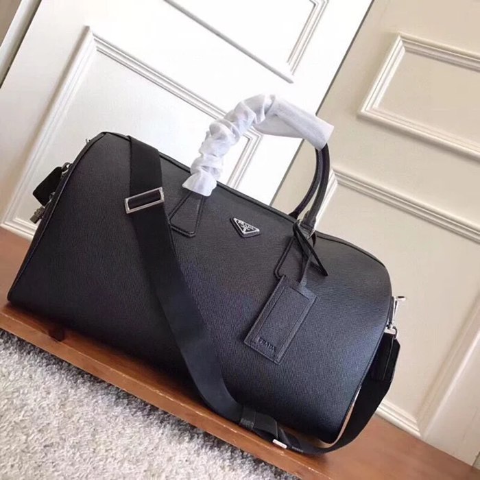 PRADA 2VC018 十字紋牛皮トラベルバッグ 配色 サイズ:45.5x25x17cm PRADA 2VC018 十字紋牛皮トラベルバッグ 配色 サイズ:45.5x25x17cm