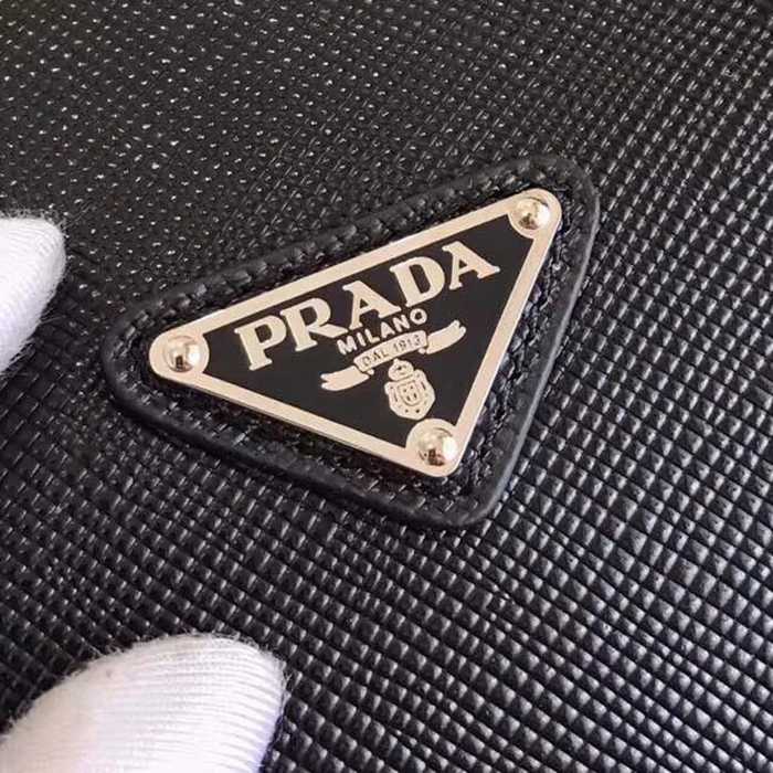 PRADA 2VC018 十字紋牛皮トラベルバッグ 配色 サイズ:45.5x25x17cm