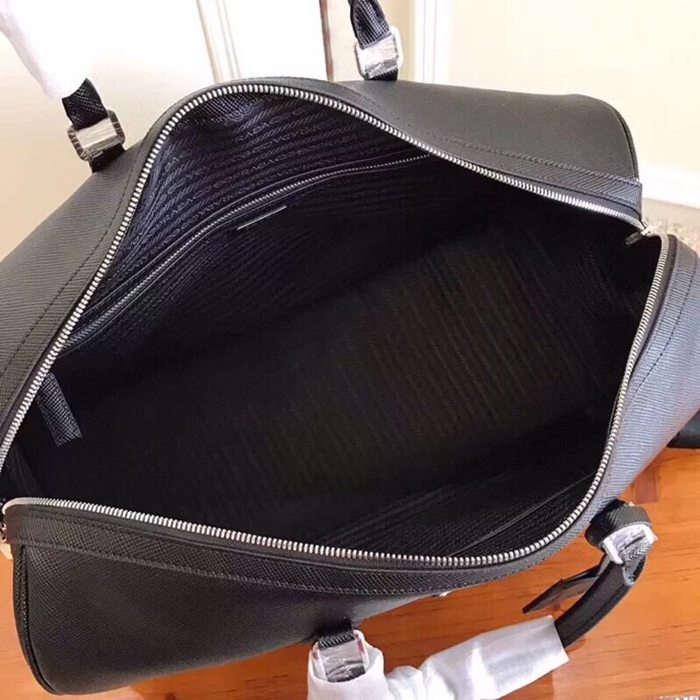 PRADA 2VC018 十字紋牛皮トラベルバッグ 配色 サイズ:45.5x25x17cm