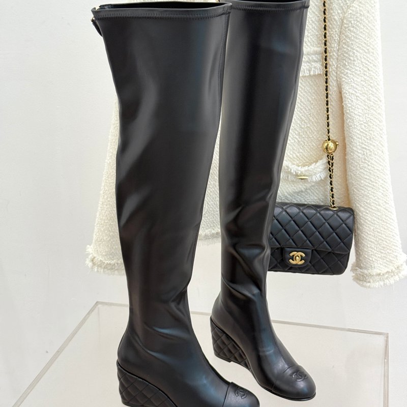 【CHANEL】25Aロングブーツレディース
