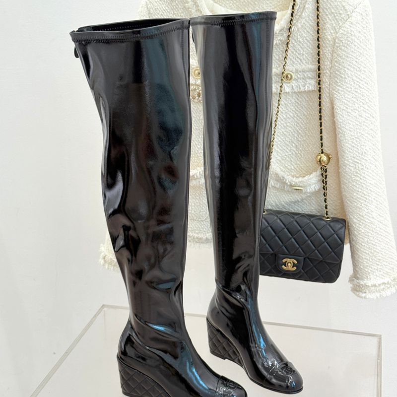 【CHANEL】25Aロングブーツレディース