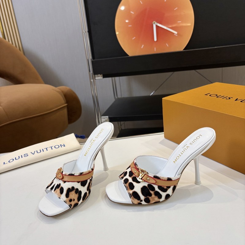 【LOUISVUITTON】ハイヒールサンダルレザーサンダルスリッポンレディース