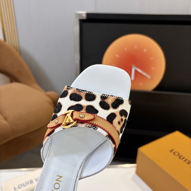 【LOUISVUITTON】ハイヒールサンダルレザーサンダルスリッポンレディース