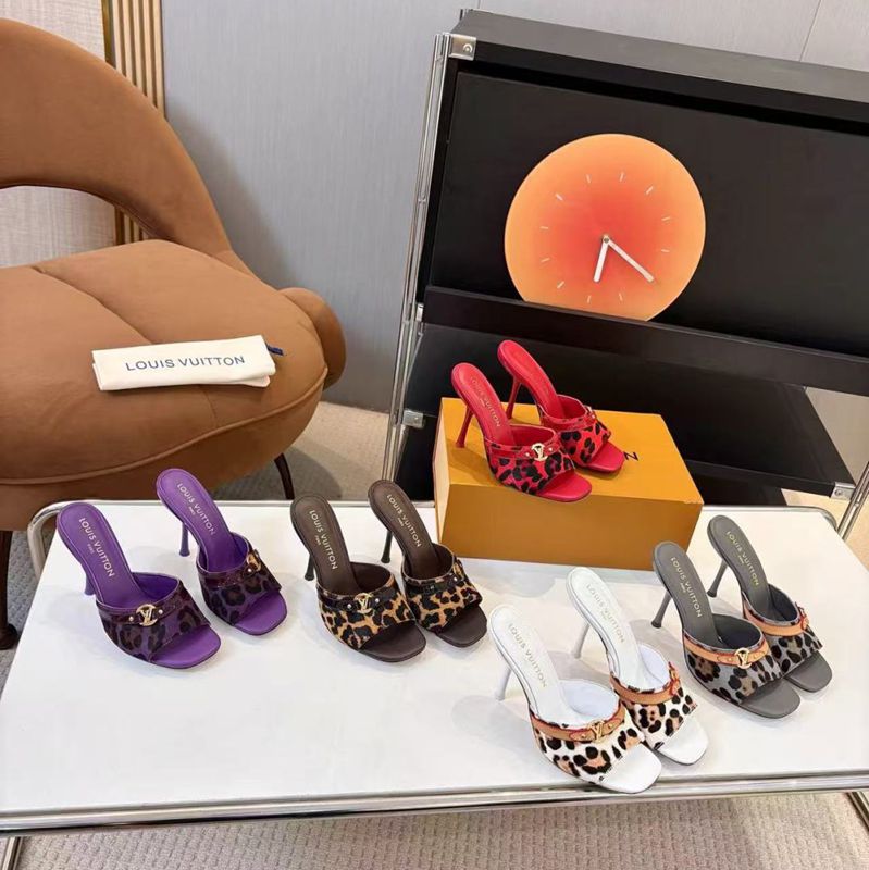 【LOUISVUITTON】ハイヒールサンダルレザーサンダルスリッポンレディース