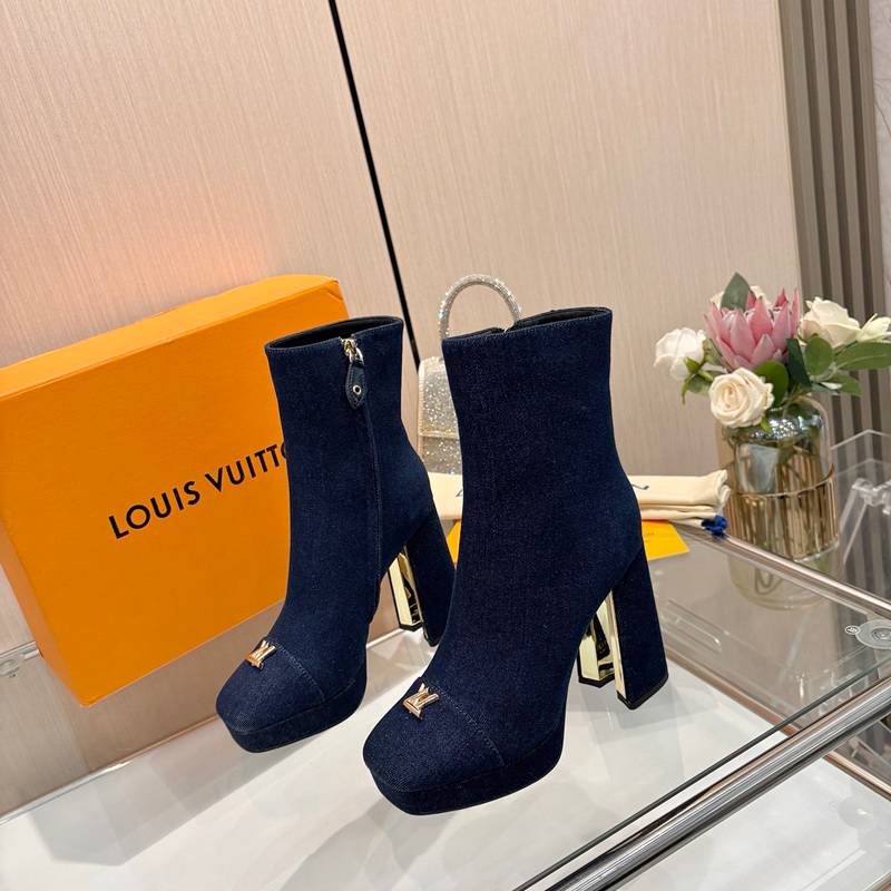 【LOUISVUITTON】ショートブーツ厚底ハイヒールブーツレディース