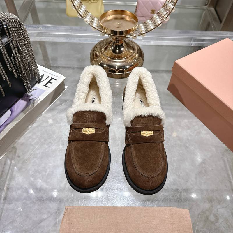 【MIUMIU】25ハイヒールウールローファーレディース