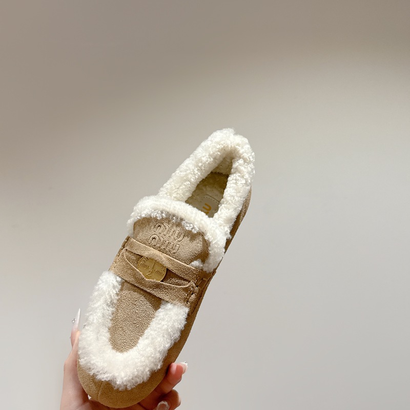 【MIUMIU】ウールローファードライビングシューズレディース