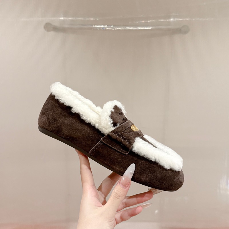 【MIUMIU】ウールローファードライビングシューズレディース