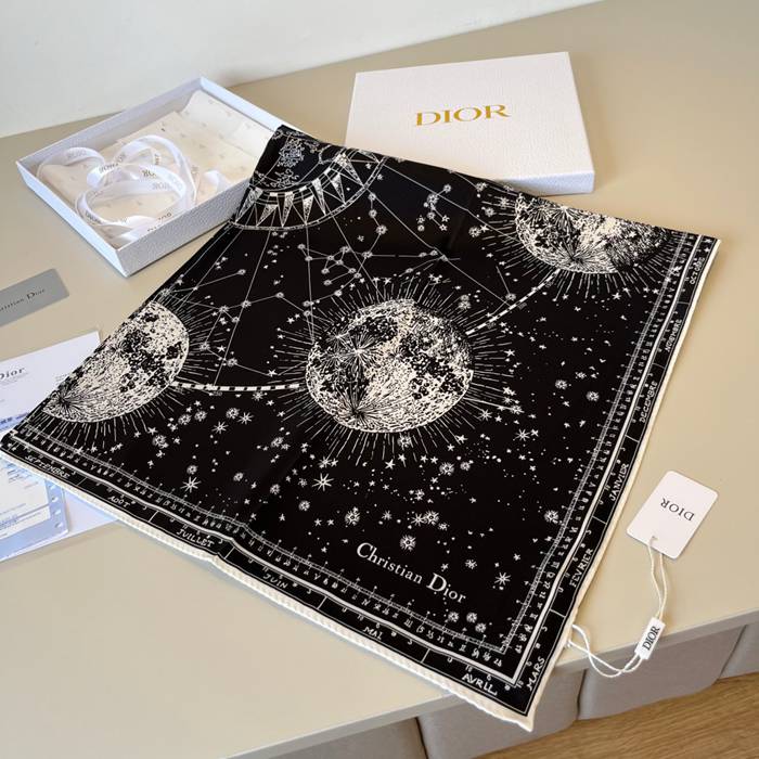 ディオール 星座プリントスカーフ 90x90cm