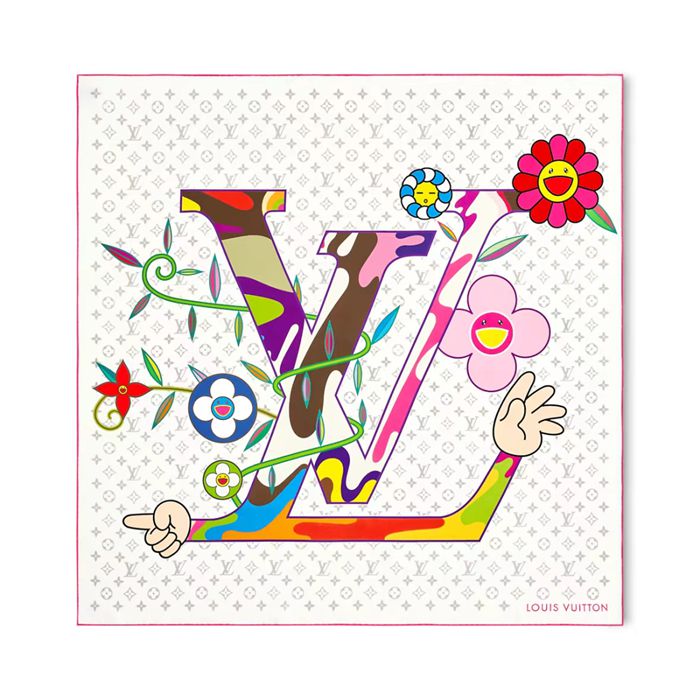 ルイ ヴィトン 新作村上隆コレクションスカーフ 90 x 90cm