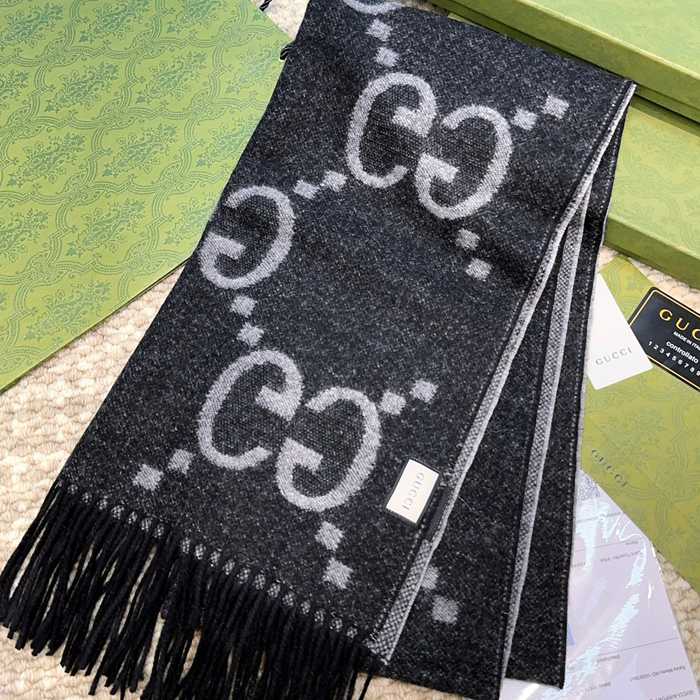 グッチ 新作 大G両面カシミヤスカーフ 45x200cm