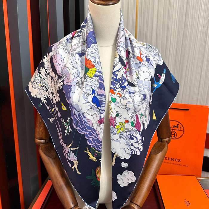 エルメス 雲間万象スカーフ 90x90