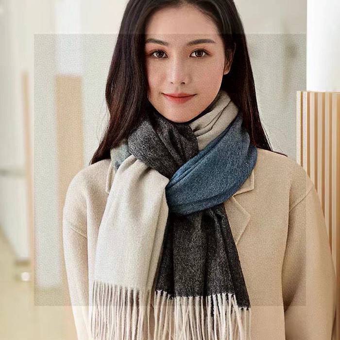 エルメス カップル向け。グラデーションカラー。カシミヤ 32x190