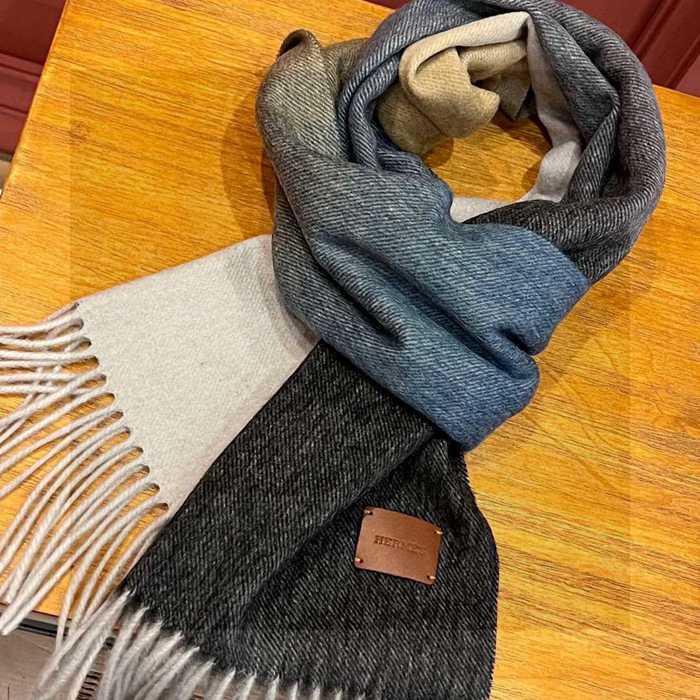 エルメス カップル向け。グラデーションカラー。カシミヤ 32x190
