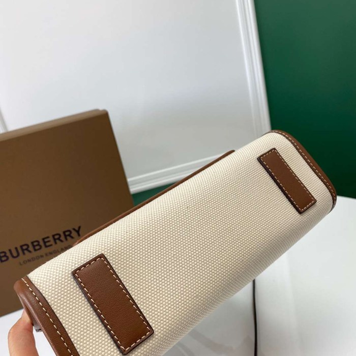 BURBERRY 143153 キャンバス プリント ショルダーバッグ トート 23x19cm サイズ:23x19cm