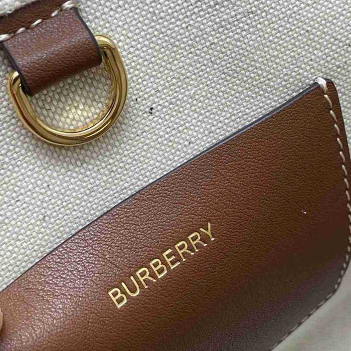 BURBERRY 143153 キャンバス プリント ショルダーバッグ トート 23x19cm サイズ:23x19cm