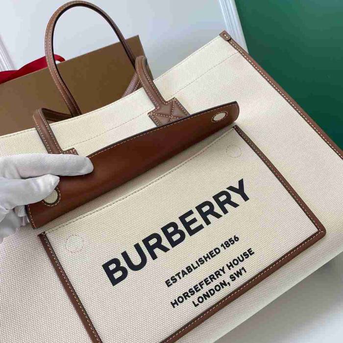 BURBERRY 138160 キャンバス プリント ショルダーバッグ トート 40x30x16cm サイズ:40x30x16cm