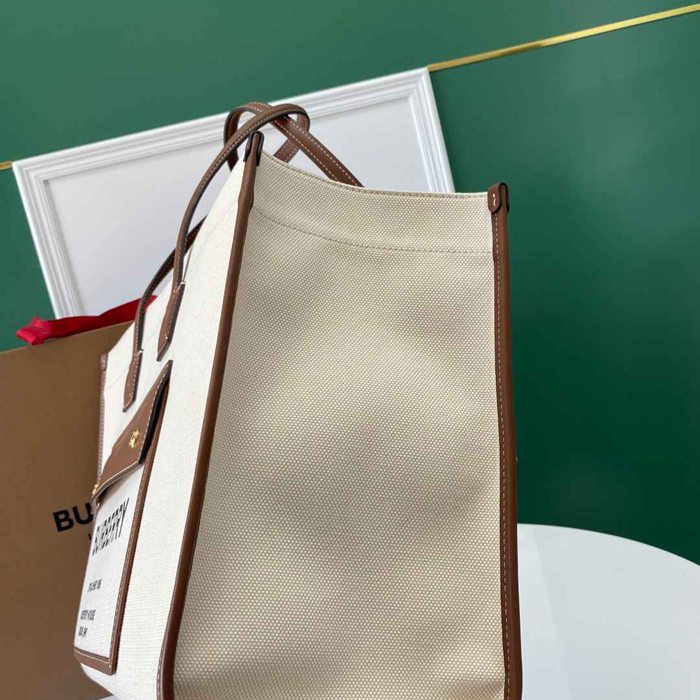 BURBERRY 138160 キャンバス プリント ショルダーバッグ トート 40x30x16cm サイズ:40x30x16cm