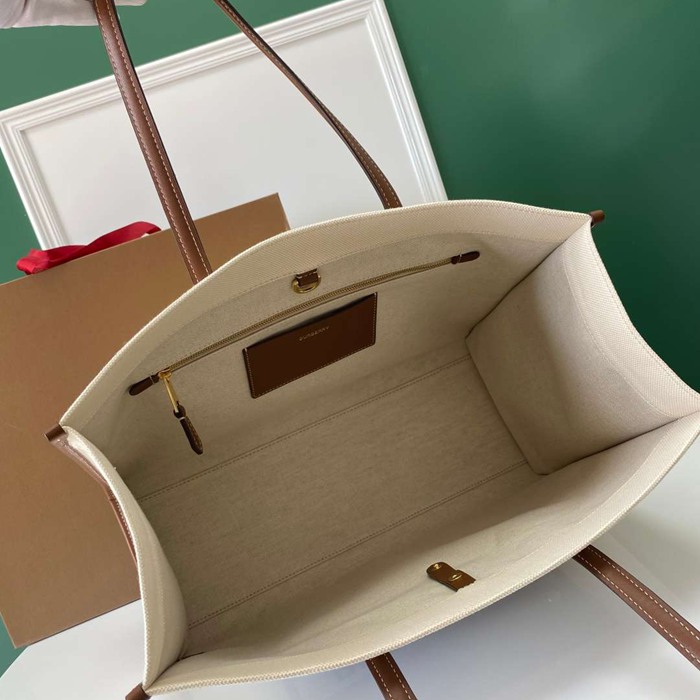 BURBERRY 138160 キャンバス プリント ショルダーバッグ トート 40x30x16cm サイズ:40x30x16cm