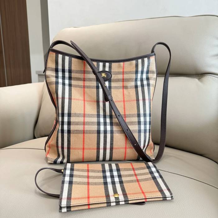 BURBERRY 2261 カーフスキン チェック ショルダーバッグ クラシックチェック 31x28x12cm サイズ:31x28x12cm