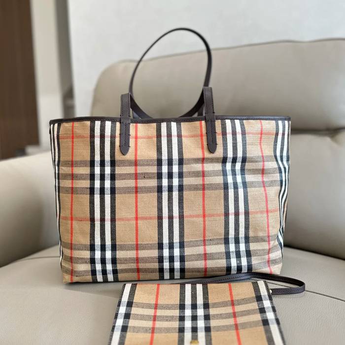BURBERRY 2221 カーフスキン チェック トートバッグ クラシックチェック 38x28x16cm サイズ:38x28x16cm