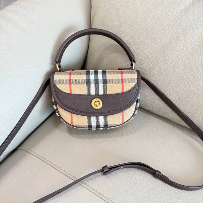BURBERRY 2401 カーフスキン チェック 斜め掛けバッグ クラシックチェック 19x11cm サイズ:19x11cm