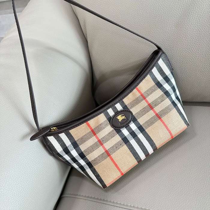 BURBERRY 2781 カーフスキン チェック ショルダーバッグ クラシックチェック 26x16x12cm サイズ:26x16x12cm