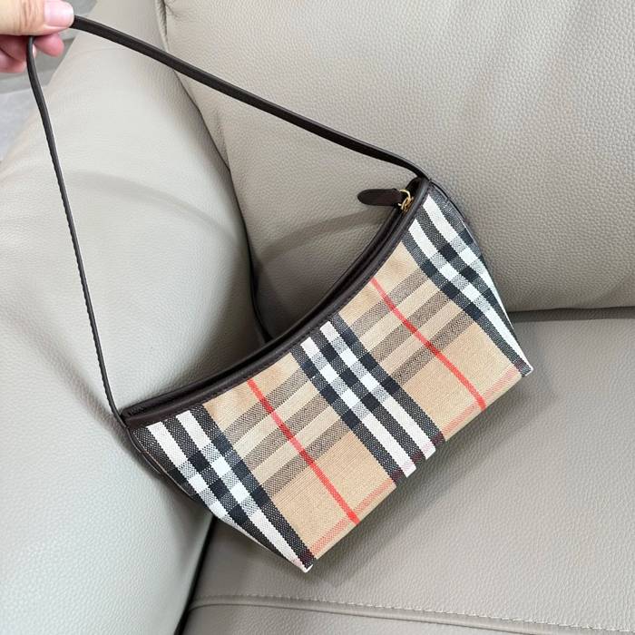 BURBERRY 2781 カーフスキン チェック ショルダーバッグ クラシックチェック 26x16x12cm サイズ:26x16x12cm