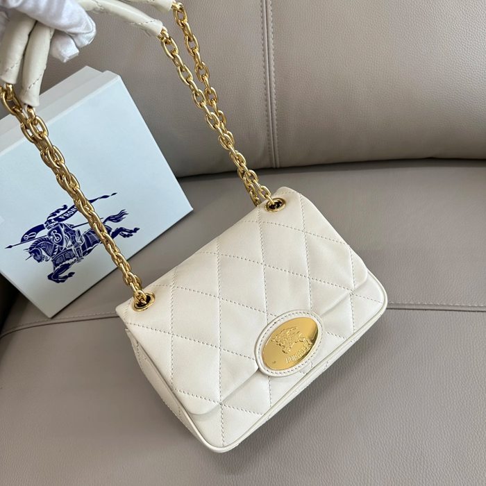 BURBERRY 2641 カーフスキン ゴールド 斜め掛けバッグ カーフスキン 20x16cm サイズ:20x16cm