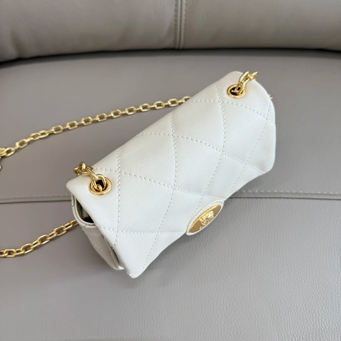 BURBERRY 6411 カーフスキン ゴールド 斜め掛けバッグ カーフスキン 19x13cm サイズ:19x13cm