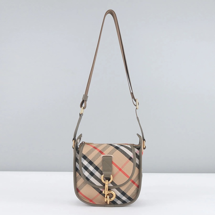 BURBERRY 81196571 ゴールド 斜め掛けバッグ クラシックチェック 19x18cm サイズ:19x18cm