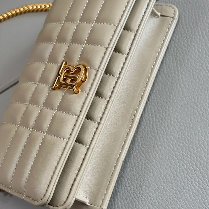 BURBERRY 1761 ラムレザー チェック 斜め掛けバッグ クラシックチェック 20x12cm サイズ:20x12cm