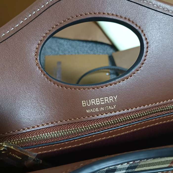 BURBERRY 4776 キャンバス プリント 斜め掛けバッグ トート 26x23cm サイズ:26x23cm