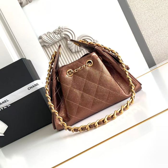 CHANEL AS5631 菱格紋 ブラック×ゴールド 脇下バッグ クラシック ヴィンテージ 22×20×12.5cm サイズ:22×20×12.5cm